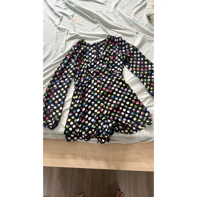 Jumpsuit, tay dài bo chun. Dây kéo sau lưng 603222