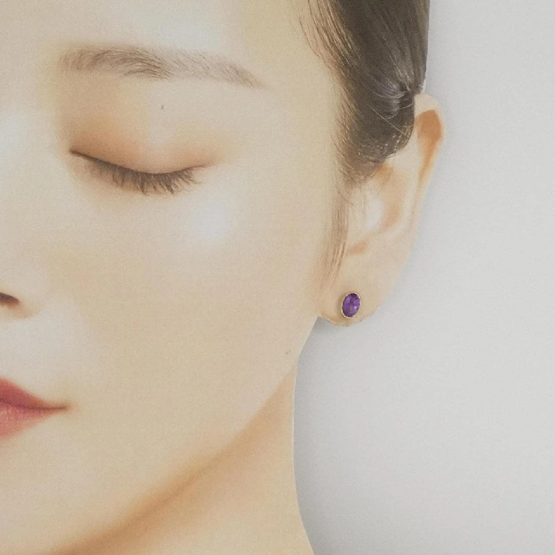 K18YG Amethyst Bông tai - Hàng hiệu Chính hãng 869315