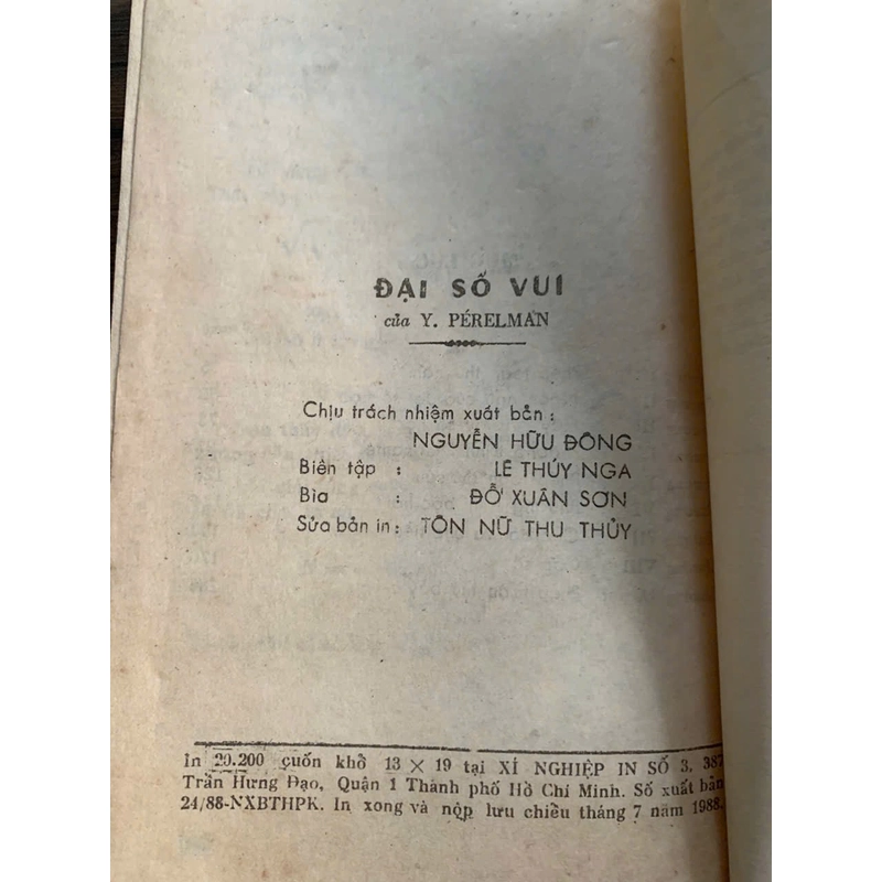 Đại số vui ; 1988 529532