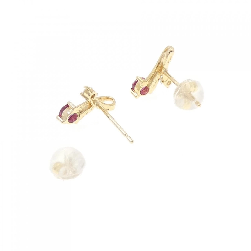 K18YG Bông tai Ruby - Hàng hiệu Chính hãng 870384