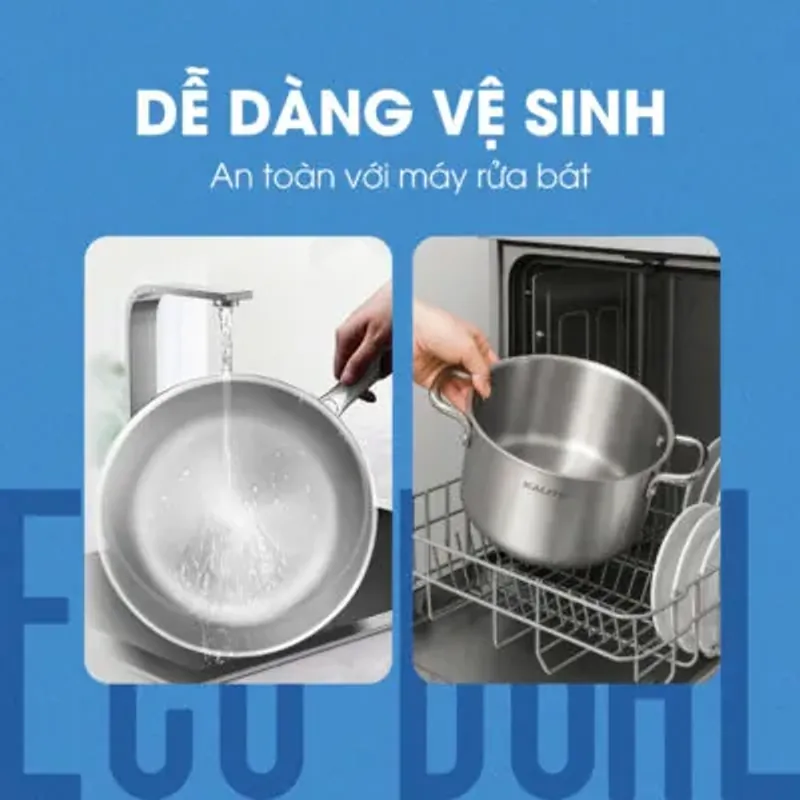 Kalite Dual Lux – Bộ 2 chảo inox cao cấp cho gian bếp hiện đại 734552
