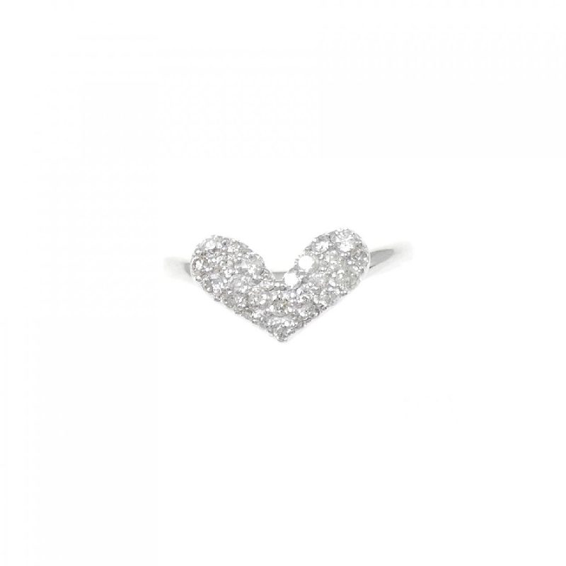 Nhẫn kim cương pavé hình trái tim K10WG 0.30CT 672951
