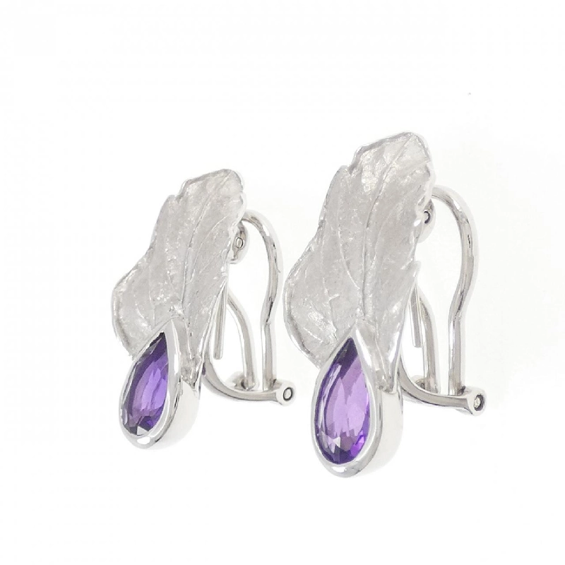 K18WG/K14WG Bông tai/Khuyên tai Amethyst 1.32CT - Hàng hiệu Chính hãng 874757