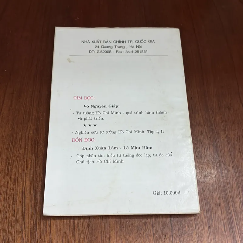 II Tựa sách: Tư Tưởng Hồ Chí Minh _ Một Số Nội Dung Cơ Bản - Nguyễn Bá Linh - 1994 603062