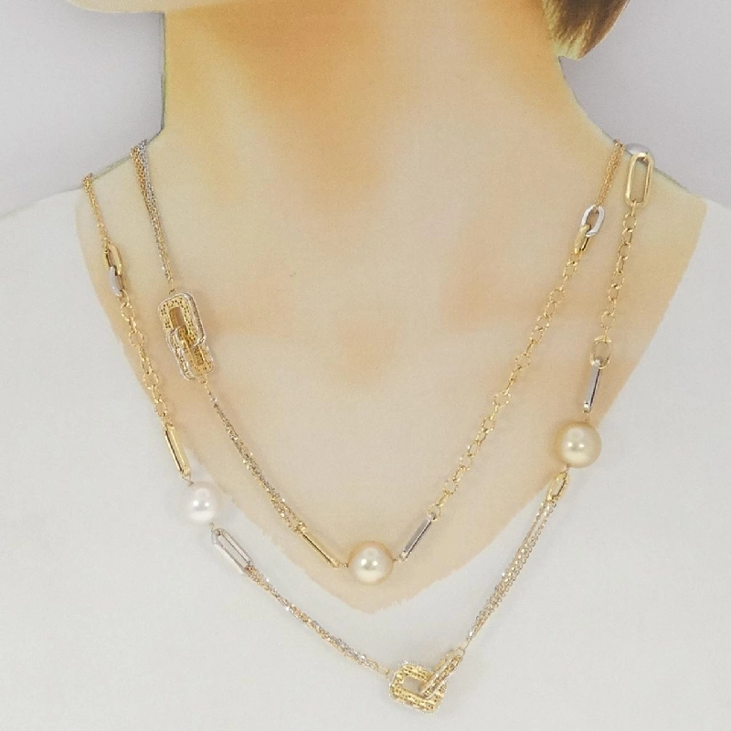 Dây chuyền ngọc trai trắng 750YG/750WG - Hàng hiệu Authentic 848534