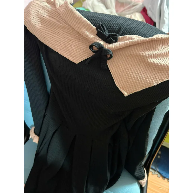 Đầm Nữ Đen phối kem nâu 1010559