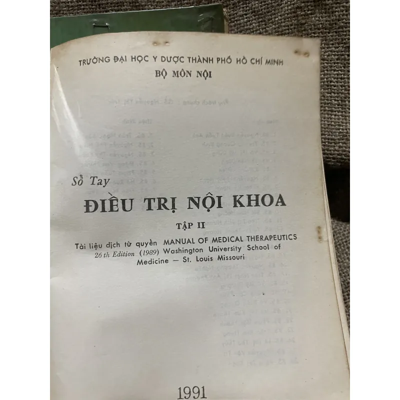 Sổ tay điều trị nội khoa 1-2, tài liệu dịch  1000303