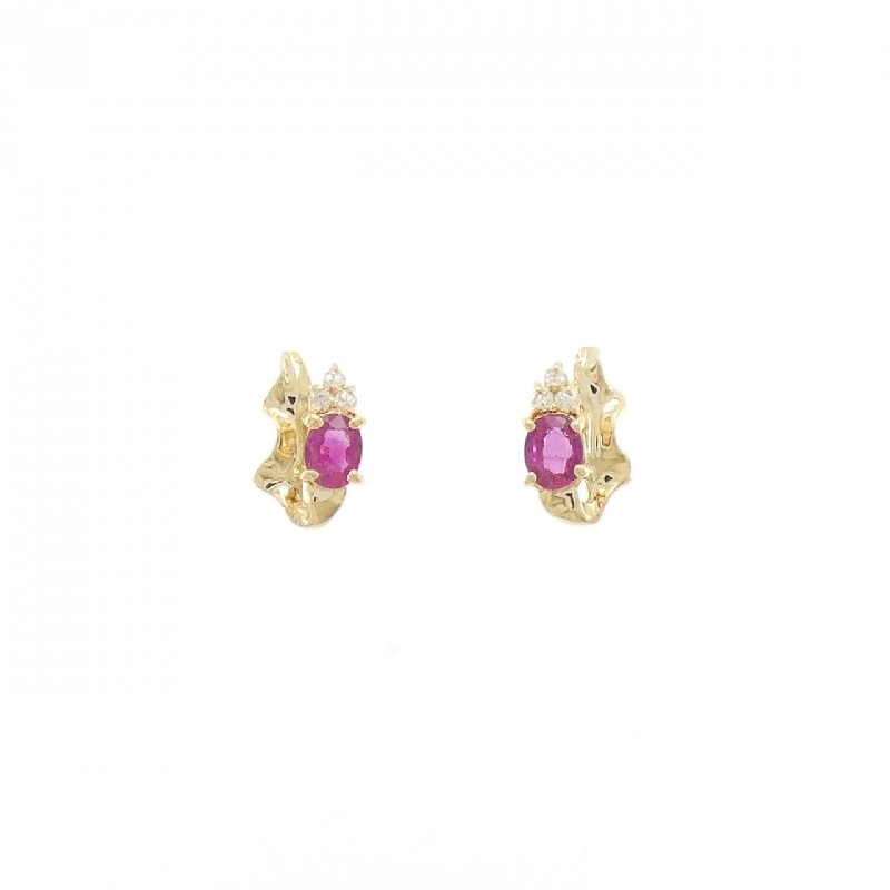 K18YG Bông tai Ruby - Hàng hiệu Chính hãng 870688