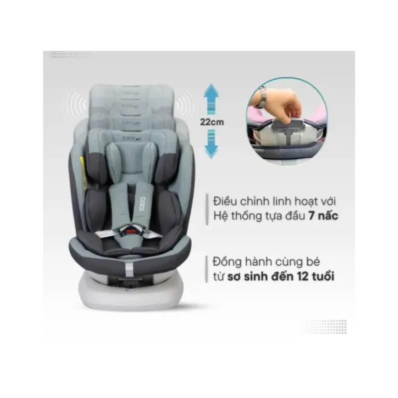 Ghế ô tô trẻ em Zaraos Cusco 6406 Xoay 360, chuẩn I-size R129 787994