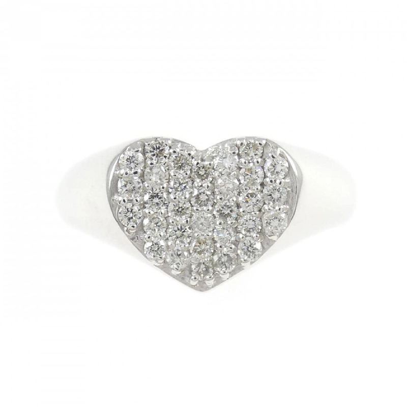 Nhẫn kim cương pavé hình trái tim K18WG 0.3CT - Hàng hiệu chính hãng 850533