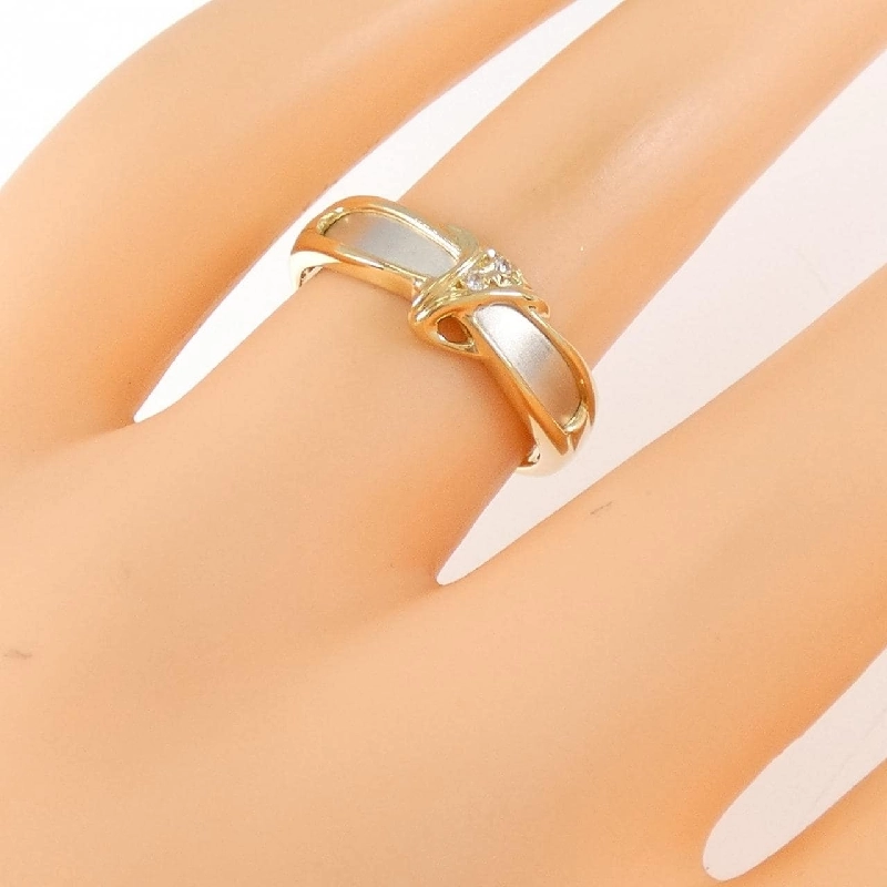 Nhẫn kim cương K18YG/PT900 0.02CT 671698