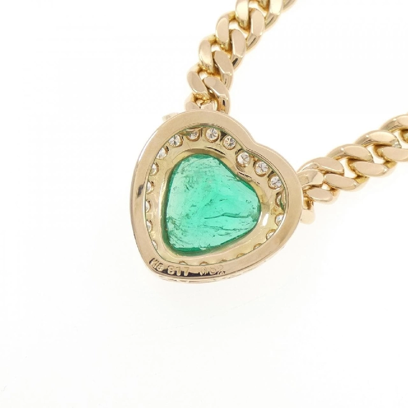 K18YG Dây chuyền hình trái tim ngọc lục bảo 8.17CT - Hàng hiệu Chính hãng 859474