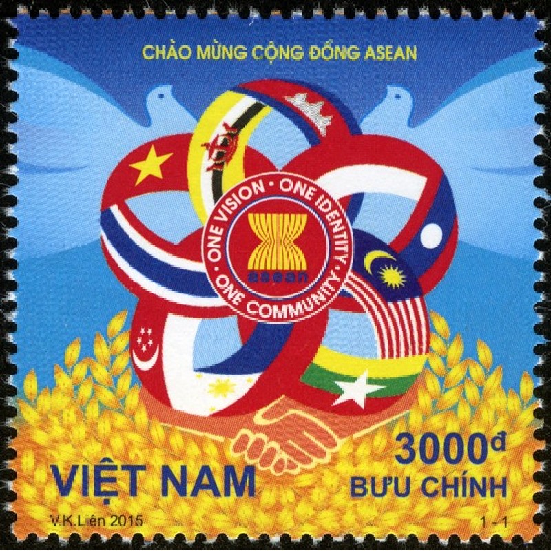 Bộ tem Chào mừng Cộng đồng Asean 17502