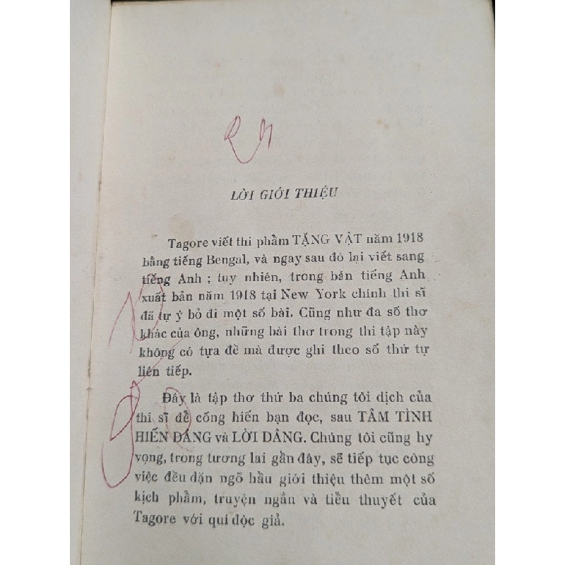 Tặng vật - Rabindranath Tagore ( bản dịch Đỗ Khánh Hoan ) 740236