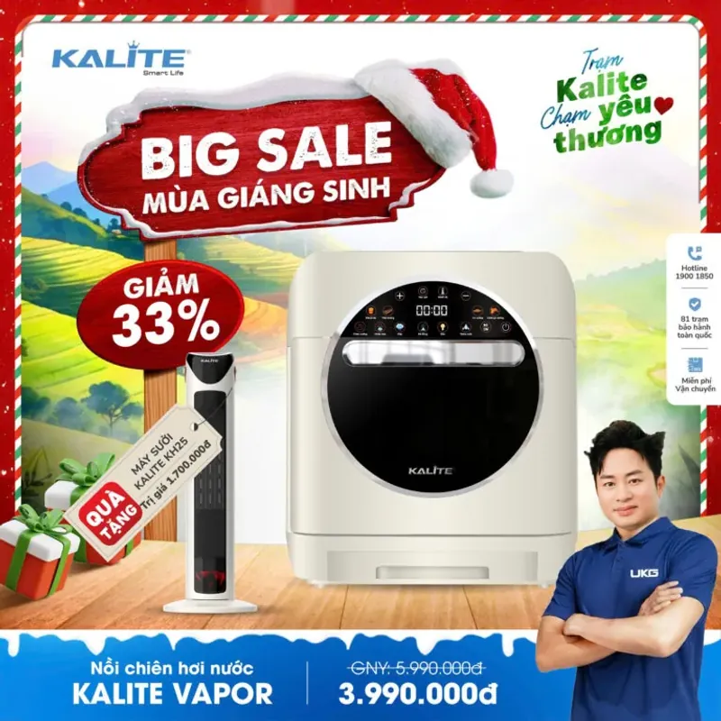Nồi Chiên Hơi Nước Kalite Vapor – Đột Phá Công Nghệ 4in1: Chiên, Hấp, Nướng, Hầm Cực Đỉnh! 738265