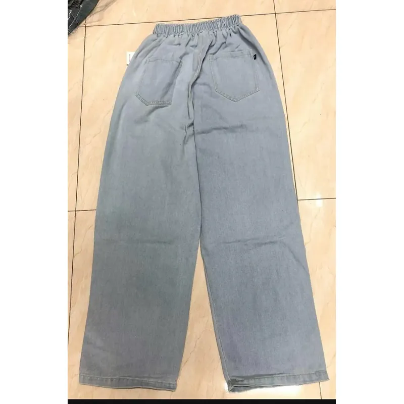 Quần jean ống suông rộng phong cách Suncbvn size XXL( 75-85 kg) màu Xanh nhạt Retro tốt   553661