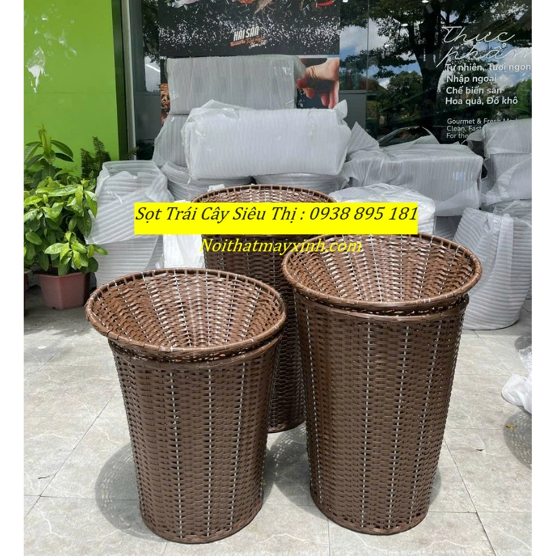 Giỏ mây trưng bày trái cây, giỏ mây đựng trái cây siêu thị chính hãng 478789