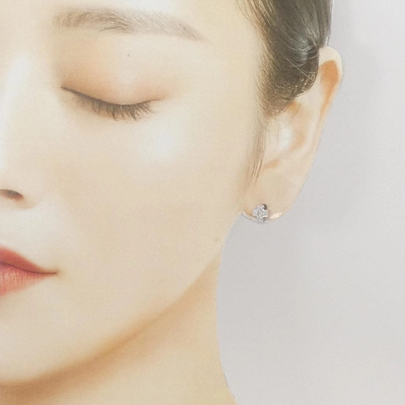 K18WG Bông tai kim cương chéo 0.20CT - Hàng hiệu chính hãng 871767