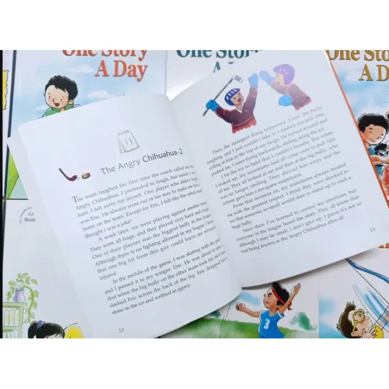 Sách màu - ONE STORY A DAY LEVEL 3 Trọn bộ 12c kèm hộp tặng file nghe 960200