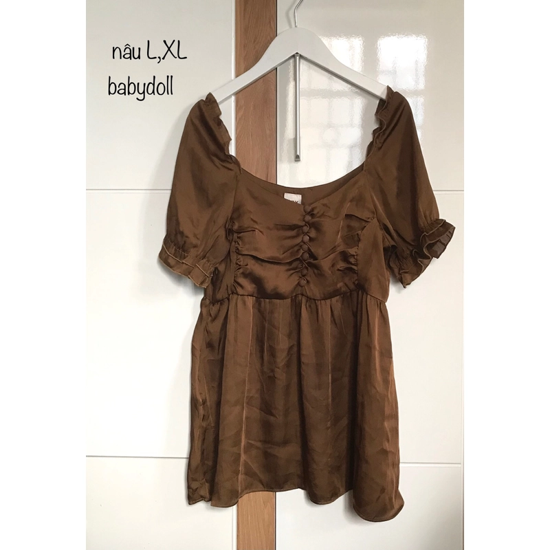 áo kiểu babydoll màu nâu xinh  315721