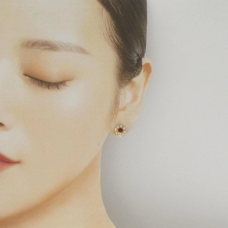 K18YG Garnet Bông tai - Hàng hiệu Chính hãng 864705