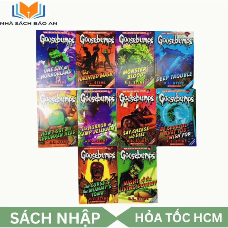 Bộ truyện - Goosebumps 10 quyển - Cơn sốt kinh dị tuổi thơ đã trở lại, sách nhập trung đẹp 936554