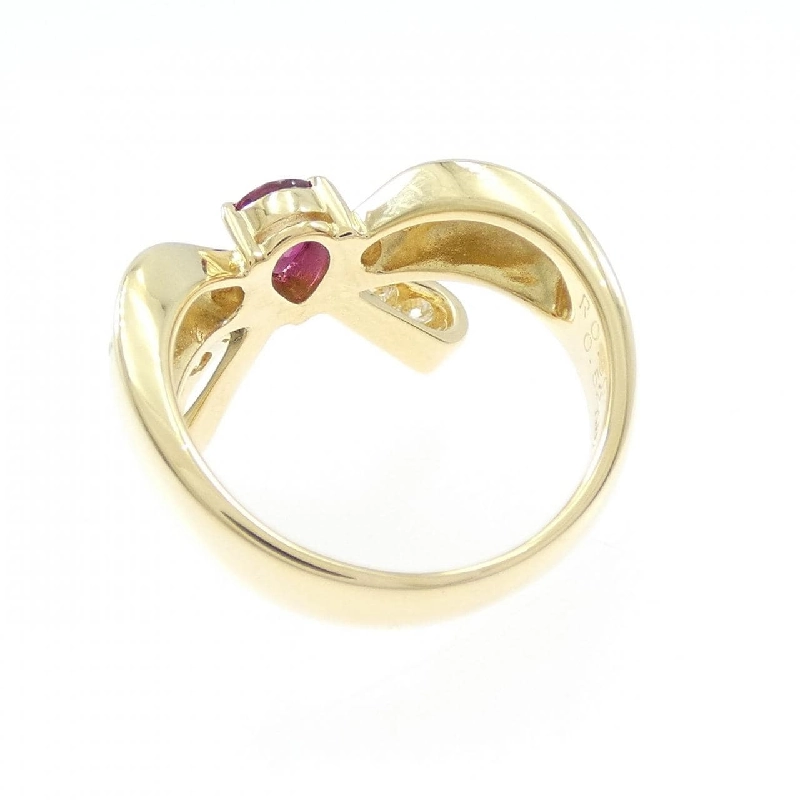 Nhẫn ruby K18YG hình ruy băng 0.59CT - Hàng hiệu chính hãng 850506