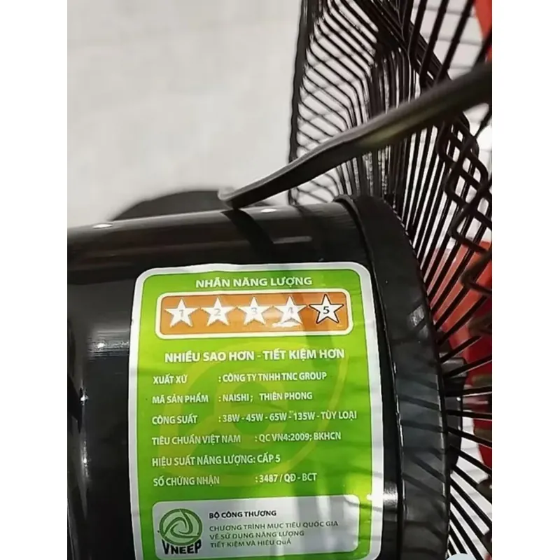 Quạt Cây Đứng Lỡ Công Nghiệp 5 Cánh NAISHI B400 Công Suất 45W - Động Cơ B4 16inch 701155