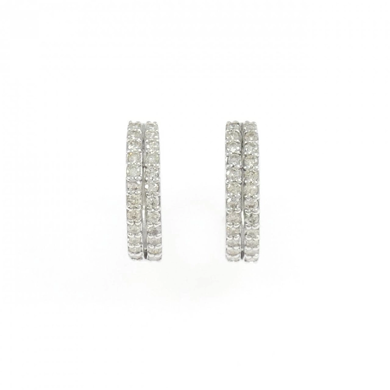 K18WG Bông tai kim cương hình vòng 0.50CT - Hàng hiệu Chính hãng 858896