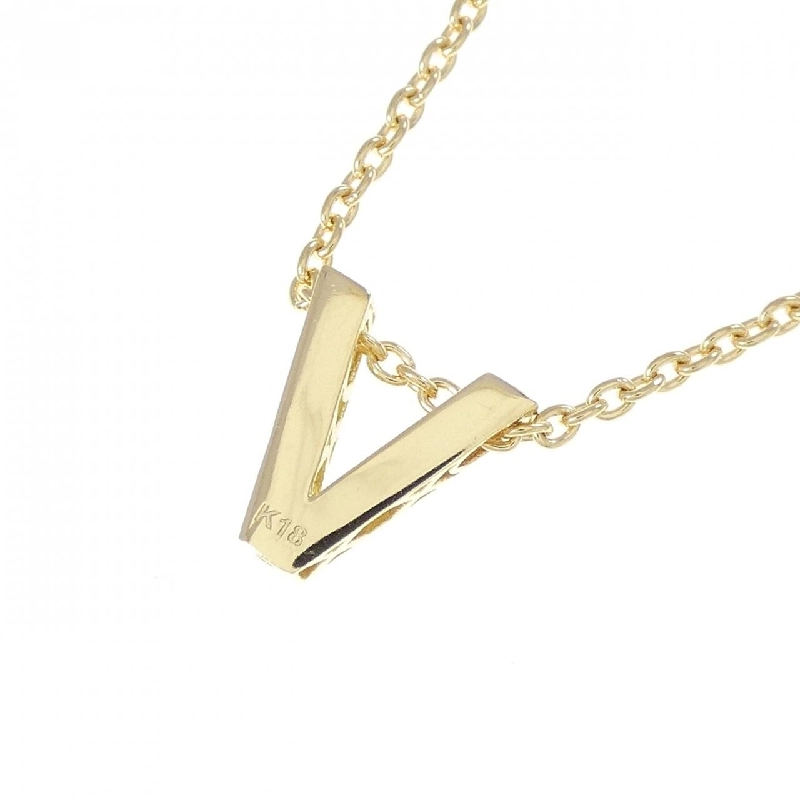 K18YG Chữ cái V Dây chuyền - Hàng hiệu Chính hãng 858979