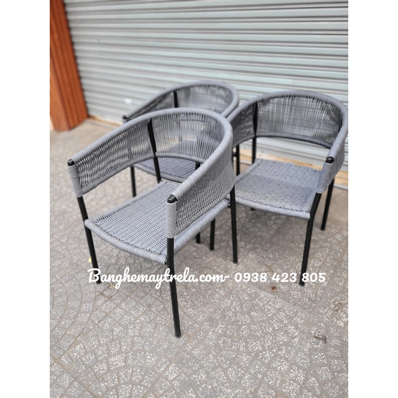 Ghế ngoài trời đan dây dù 498956