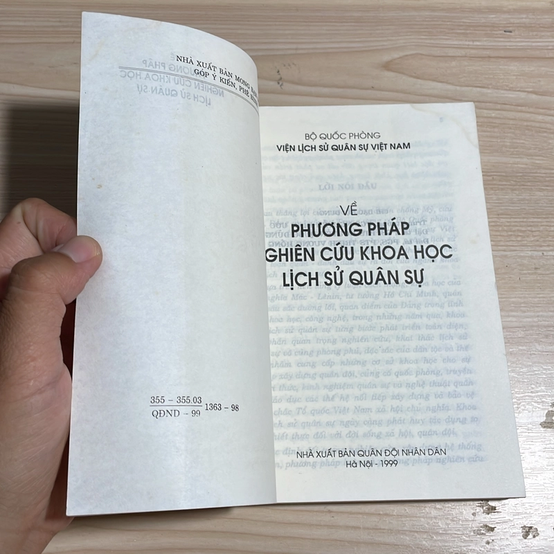 II Sách Quân Sự: Về Phương Pháp Nghiên Cứu Khoa Học Lịch Sử Quân Sự - 1999 548682