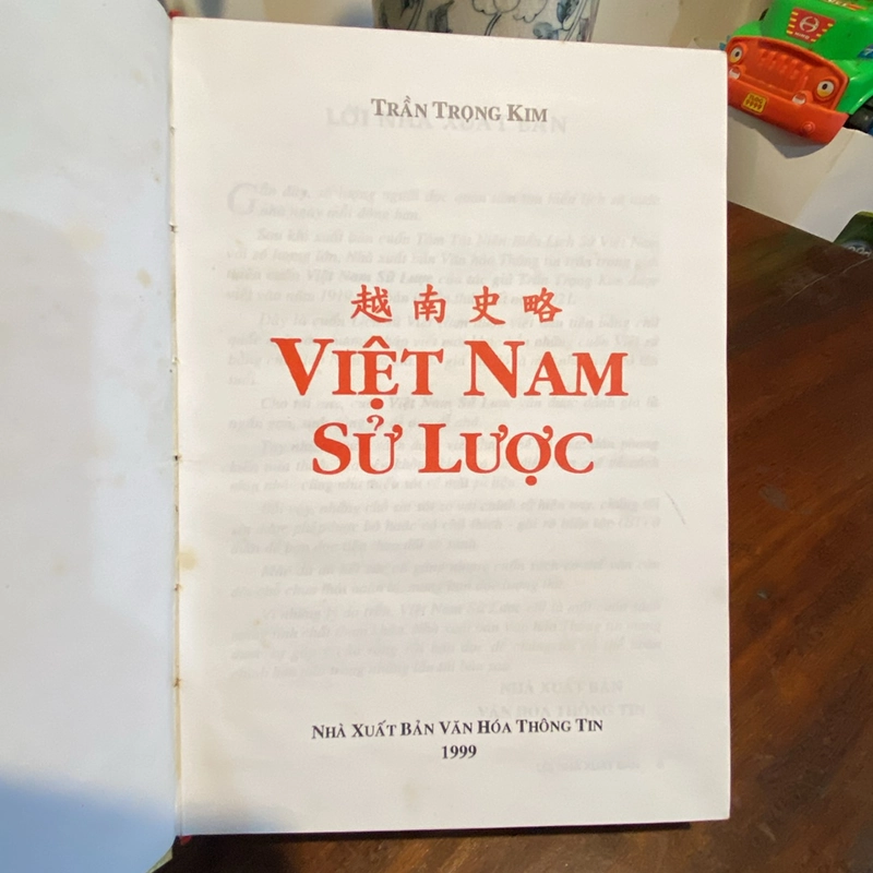 VIỆT NAM SỬ LƯỢC - TRẦN TRỌNG KIM (Bản bìa cứng in năm 1999) 462728
