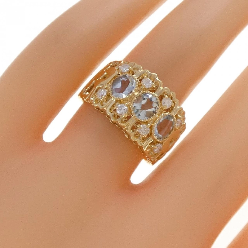 Nhẫn Aquamarine K18YG - Hàng hiệu Chính hãng 853010