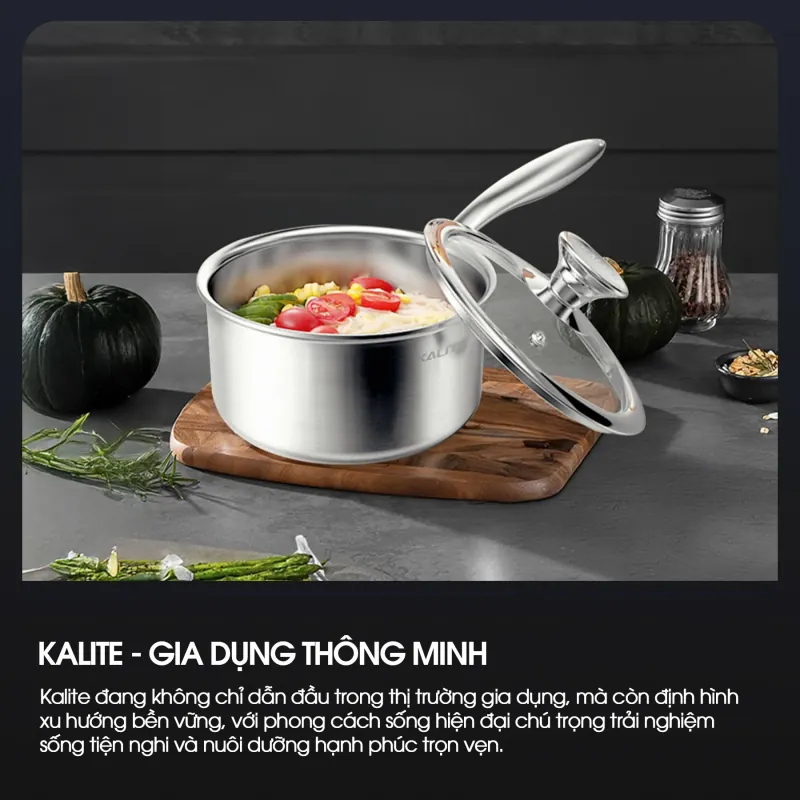 Quánh inox Kalite KSP1601 16cm 3 lớp inox 304 cao cấp, an toàn bền đẹp mới 100% chính hãng 574417