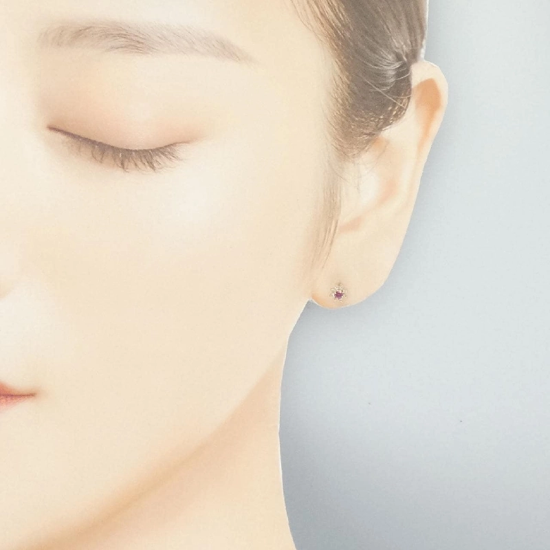 K18YG Bông tai Ruby 0.10CT - Hàng hiệu Chính hãng 873838