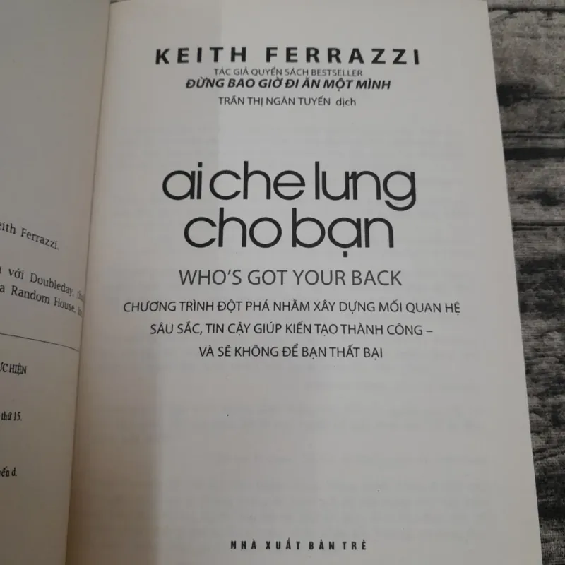 Ai che lưng cho bạn- Tái bản lần 15. 2016. TG KEITH FERRAZZI 762675
