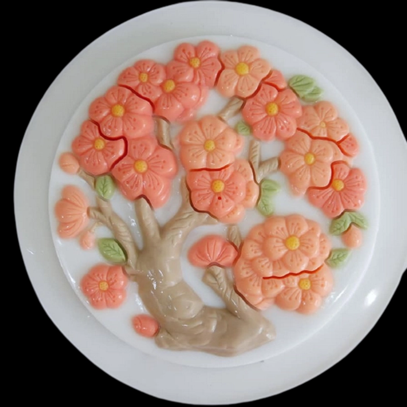 Khuôn rau câu sinh nhật, cưới hỏi hoa mai – Khuôn hình tròn loại 20 cm - Mã số 1276 342153