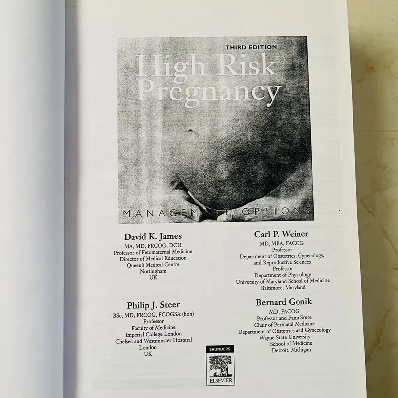 HIGH RISK PREGNANCY – MANAGEMENT OPTIONS (Vol 1) 570375