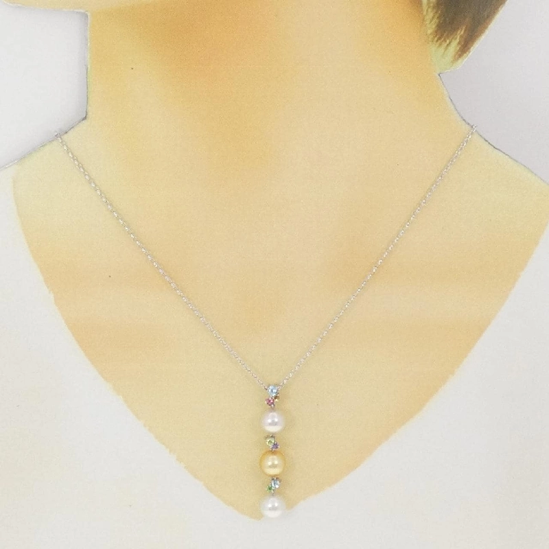 K18WG Ngọc trai Akoya Dây chuyền - Hàng hiệu Chính hãng 856673