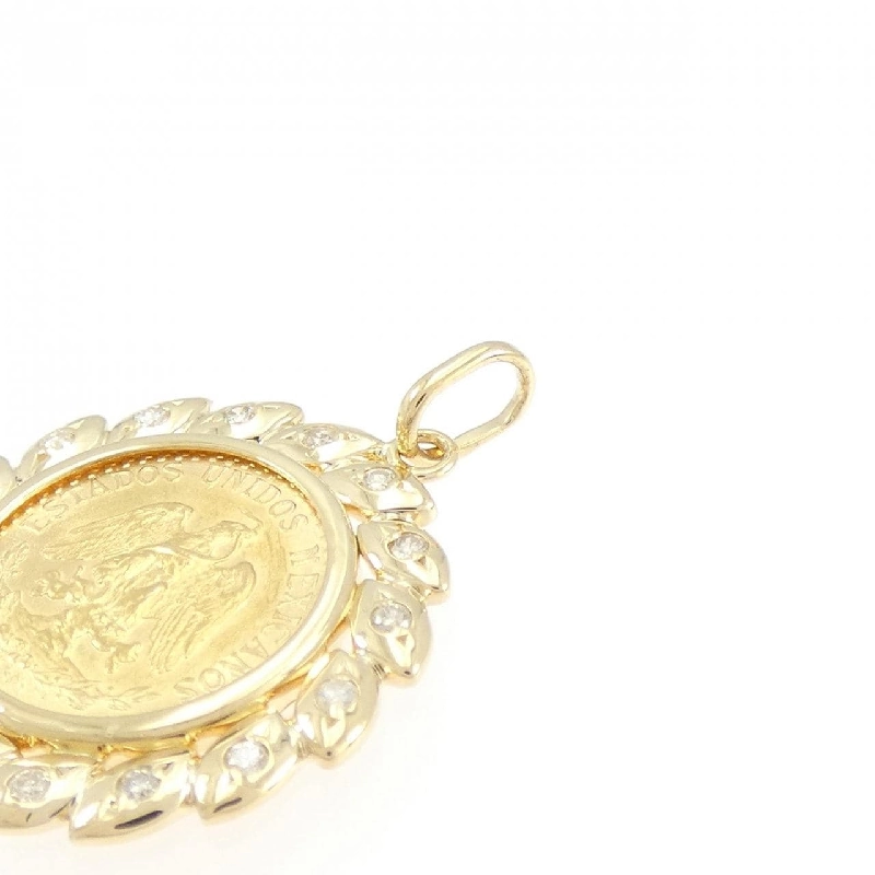 K18YG(khung) Dây chuyền đồng xu kim cương 0.12CT - Hàng hiệu Chính hãng 863913