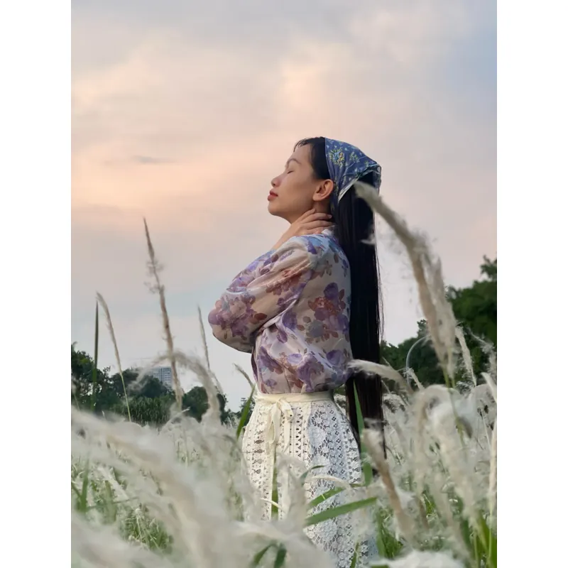 Váy hoa vintage( tặng kèm quây ren trắng) 573467