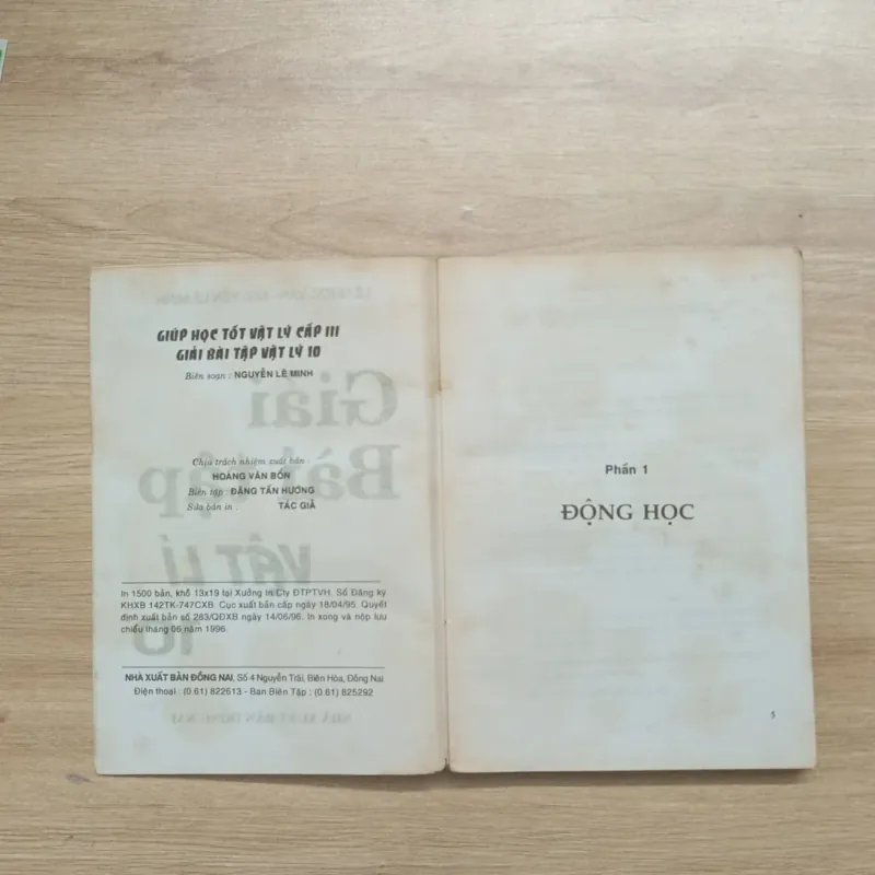 Sách giải bài tập Vật Lý 10 - 1996 (NXB Đồng Nai) 925748