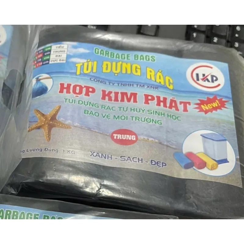 Túi rác đen dày dai nặng đúng 1kg / 1 bịch 3 cuộn 933938