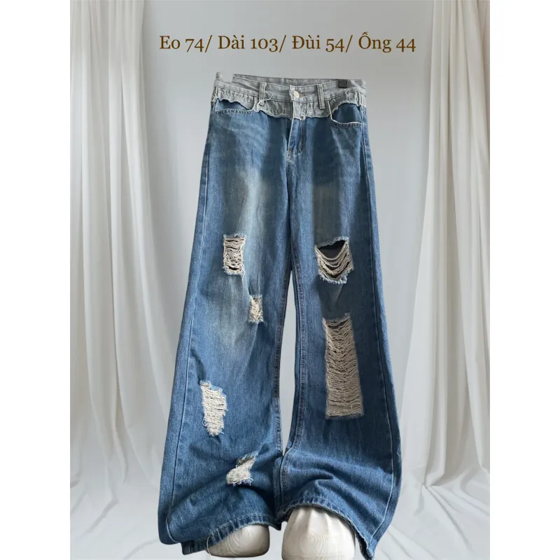 Quần jeans ống đứng suông nữ cá tính 1001441