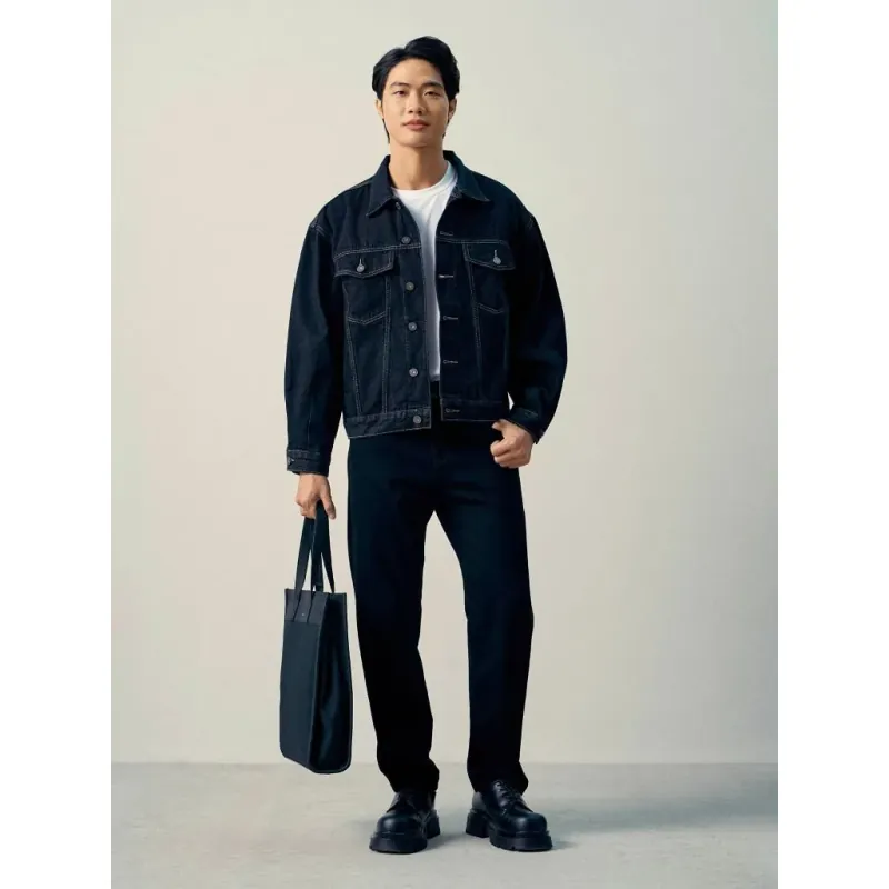 Áo khoác jean icondenim màu đen xanh size S 973464