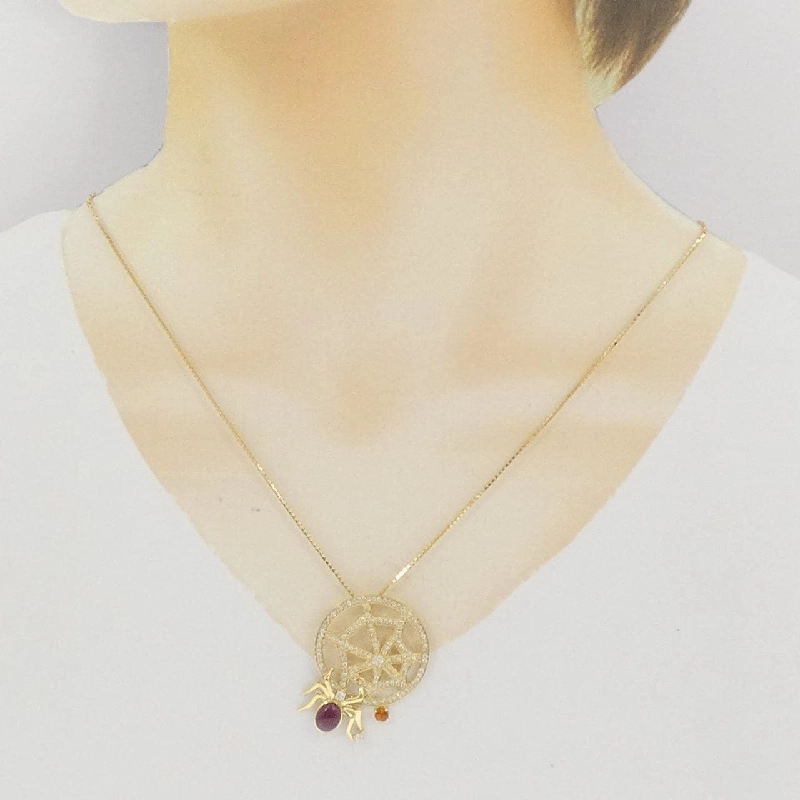 K18YG Nhện Đá Màu Dây Chuyền - Hàng hiệu Chính hãng 861844