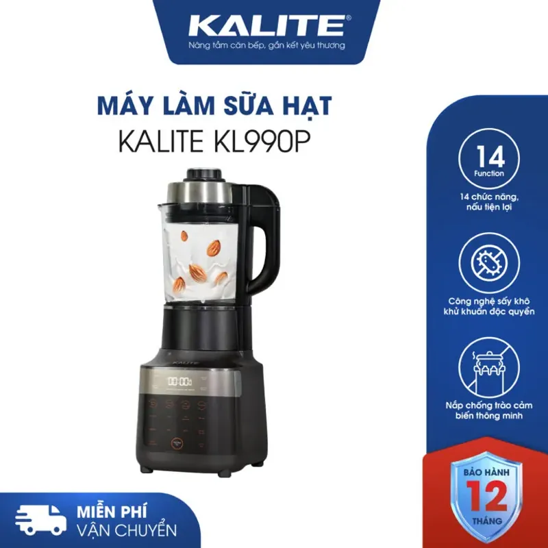 Máy làm sữa hạt KALITE KL990P 14IN 1 MÀU ĐEN CHĨNH HÃNG MỚI 100% 574477