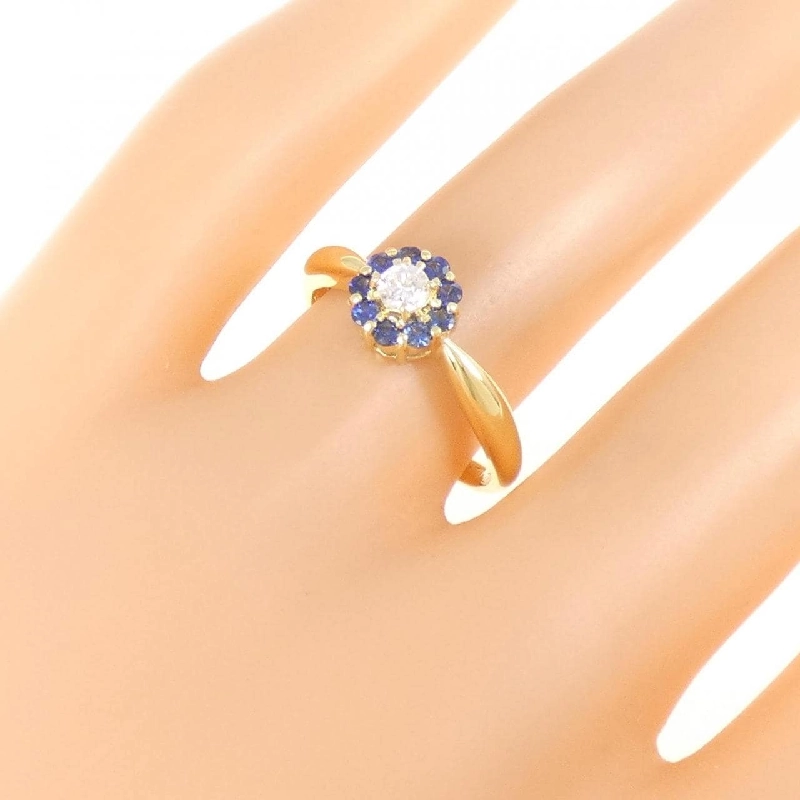 Nhẫn Sapphire Hoa K18YG 0.24CT 673064