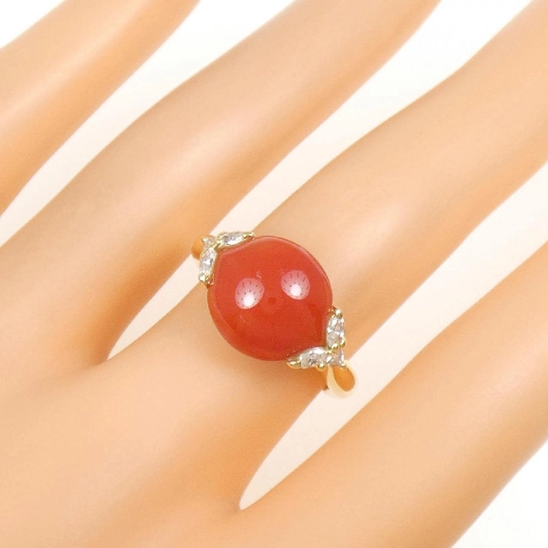 Nhẫn San Hô K18YG - Hàng hiệu Chính hãng 852712